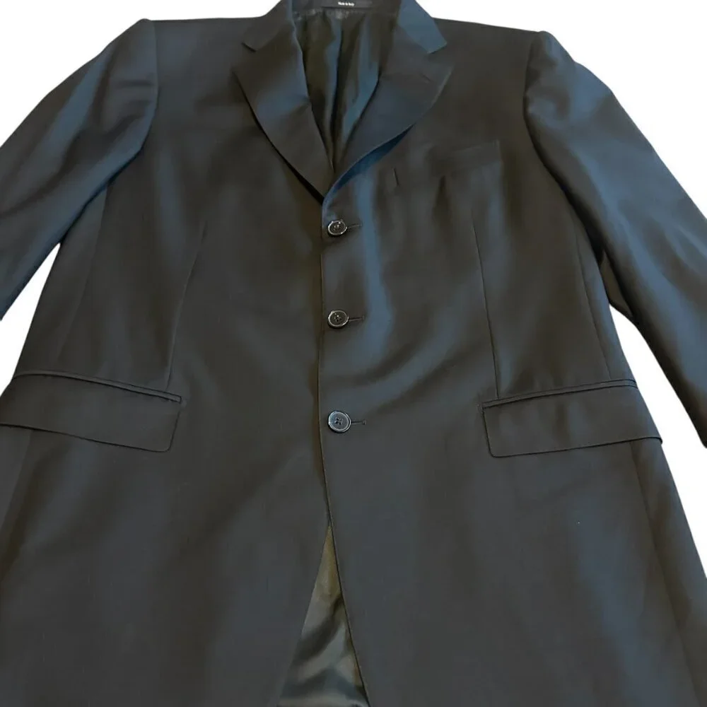 Ermenegildo Zegna Black Button-Down Blazer Jacket Sport Coat Classic Size 44R